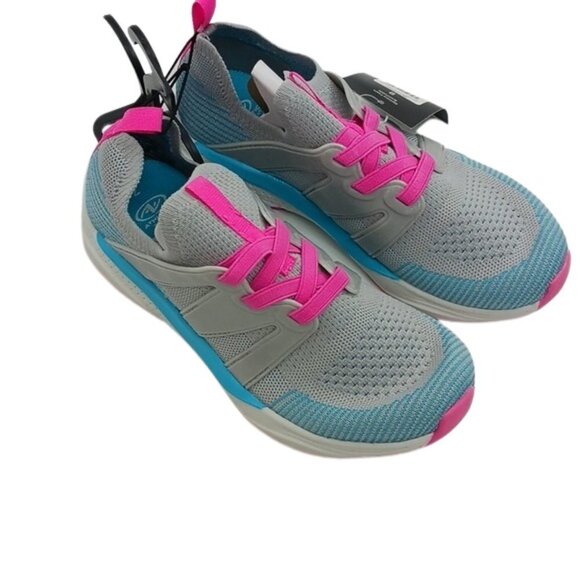 Athletic Works Sneakers Girls Gray Slip On Memory Foam Casual Athleisure - Picture 1 of 7